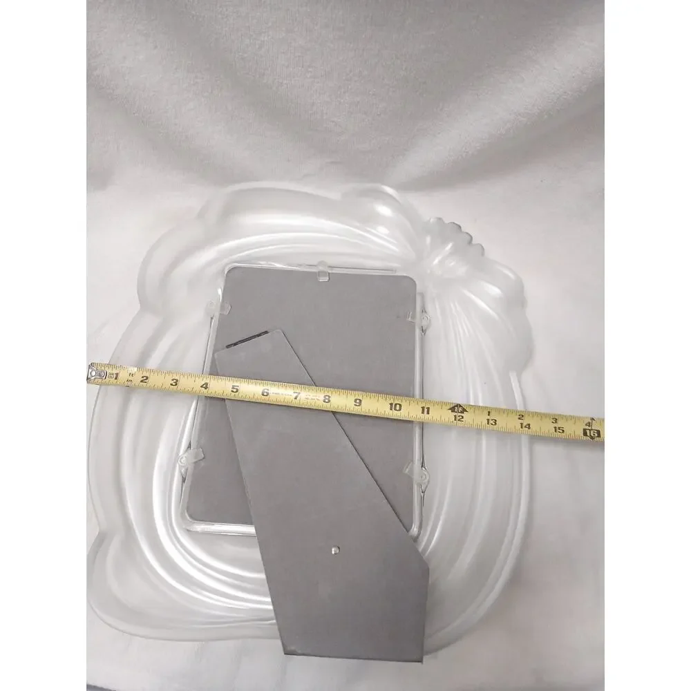 LARGE MIKASA 15x14‎ CRYSTAL BOW Frame for 7x9 Picture Wedding Regency Frosted